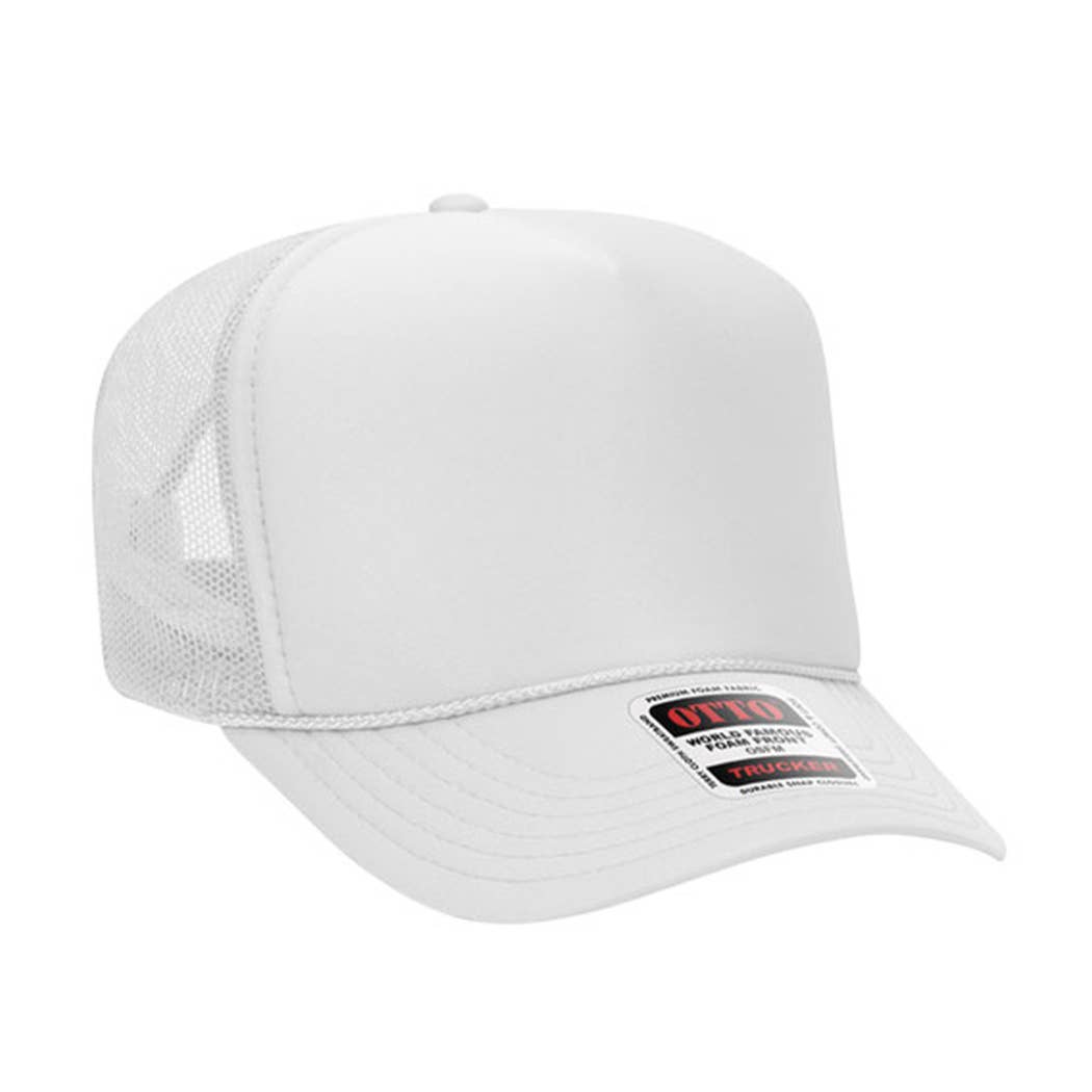 Solid Color OTTO 5-Panel Foam Mesh Back Trucker Hat
