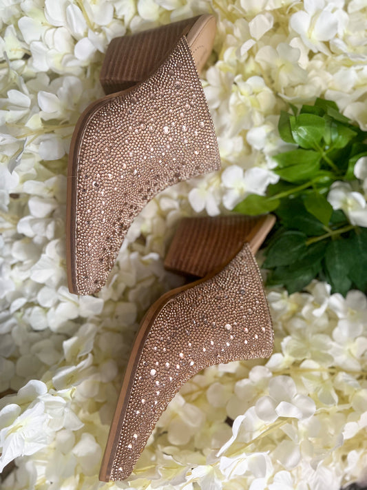 Champagne Rhinestone Clogs